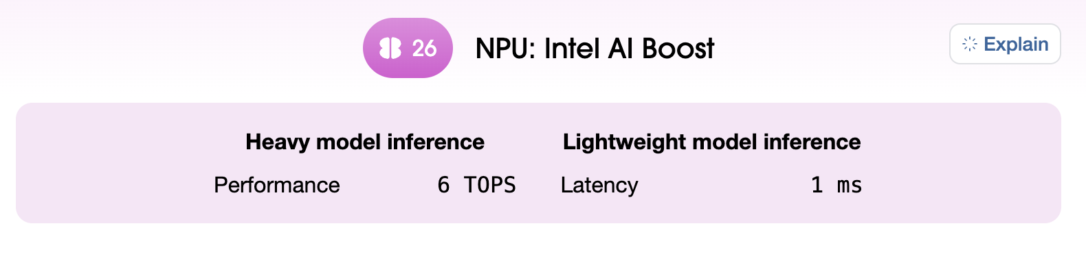 Novabench NPU benchmark results showing AI accelerator throughput and latency