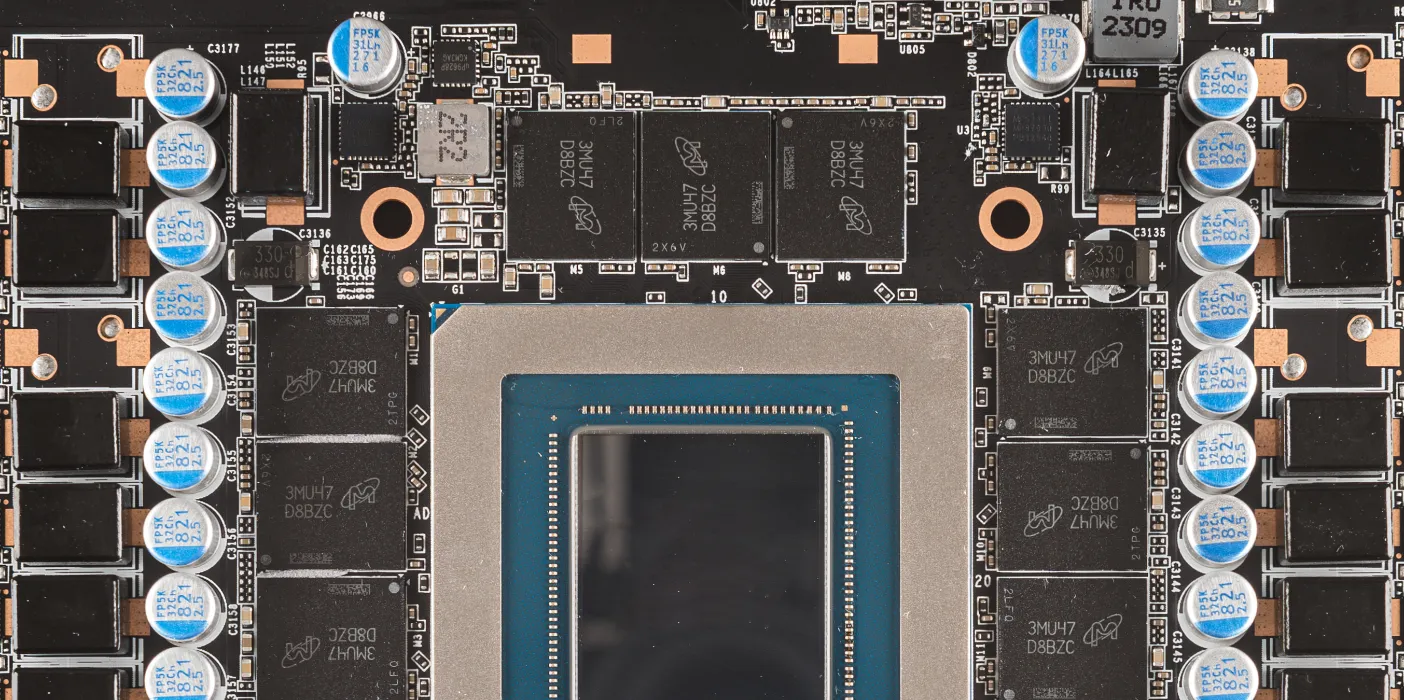 GPU chip illustration representing Novabench VRAM pattern testing across device memory